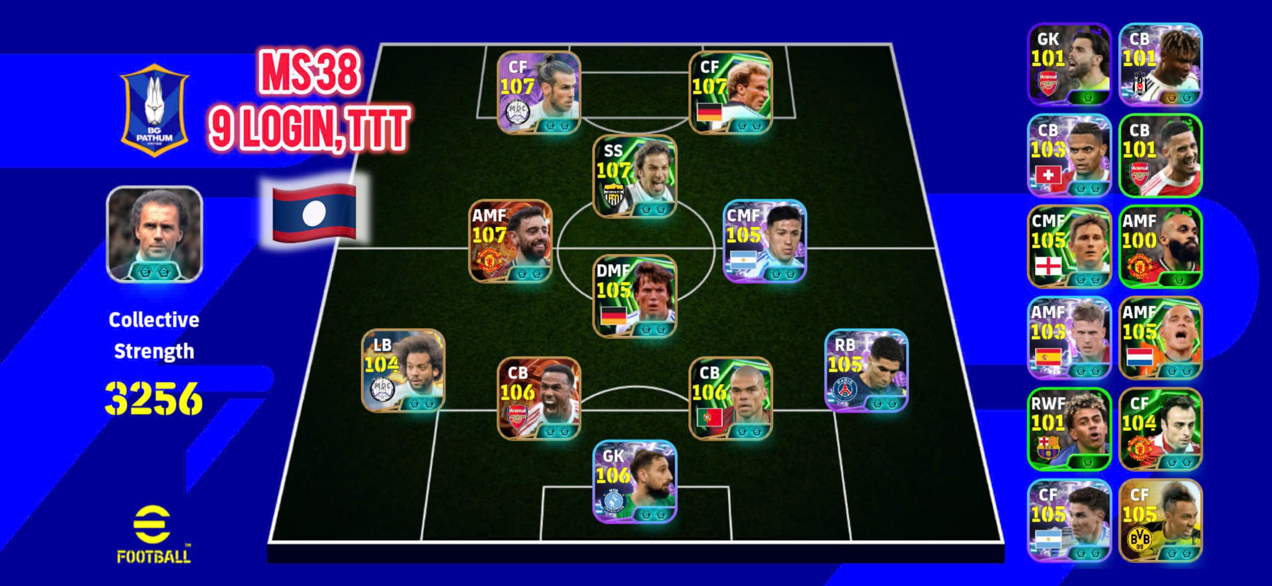 MS38 - Bộ khung full New: Rum, Bale, Bruno, Gabriel, Hakimi, Marcelo,...