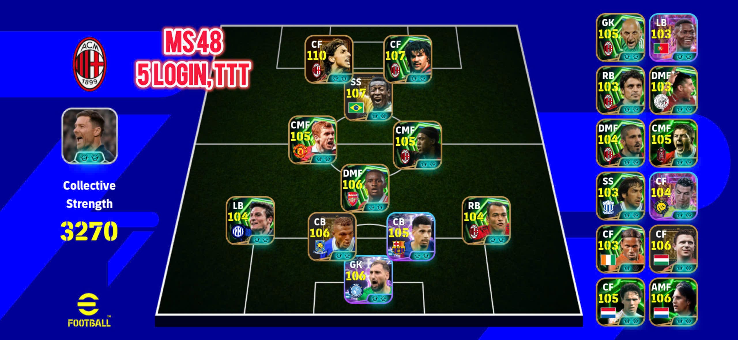 MS48 - Hàng vip Zlatan + Gullit, Pele, V4, Seedorf, Desaily,...